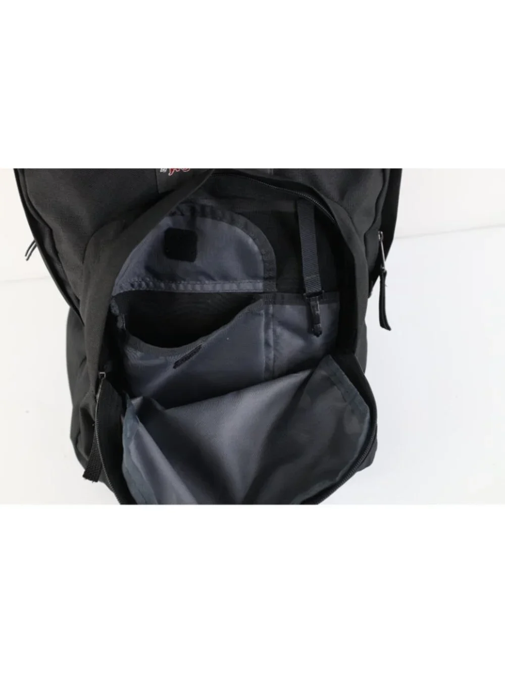 Vintage 90s Y2K Spell Out Trans Jansport Padded Backpack Book Bag Carry On Black